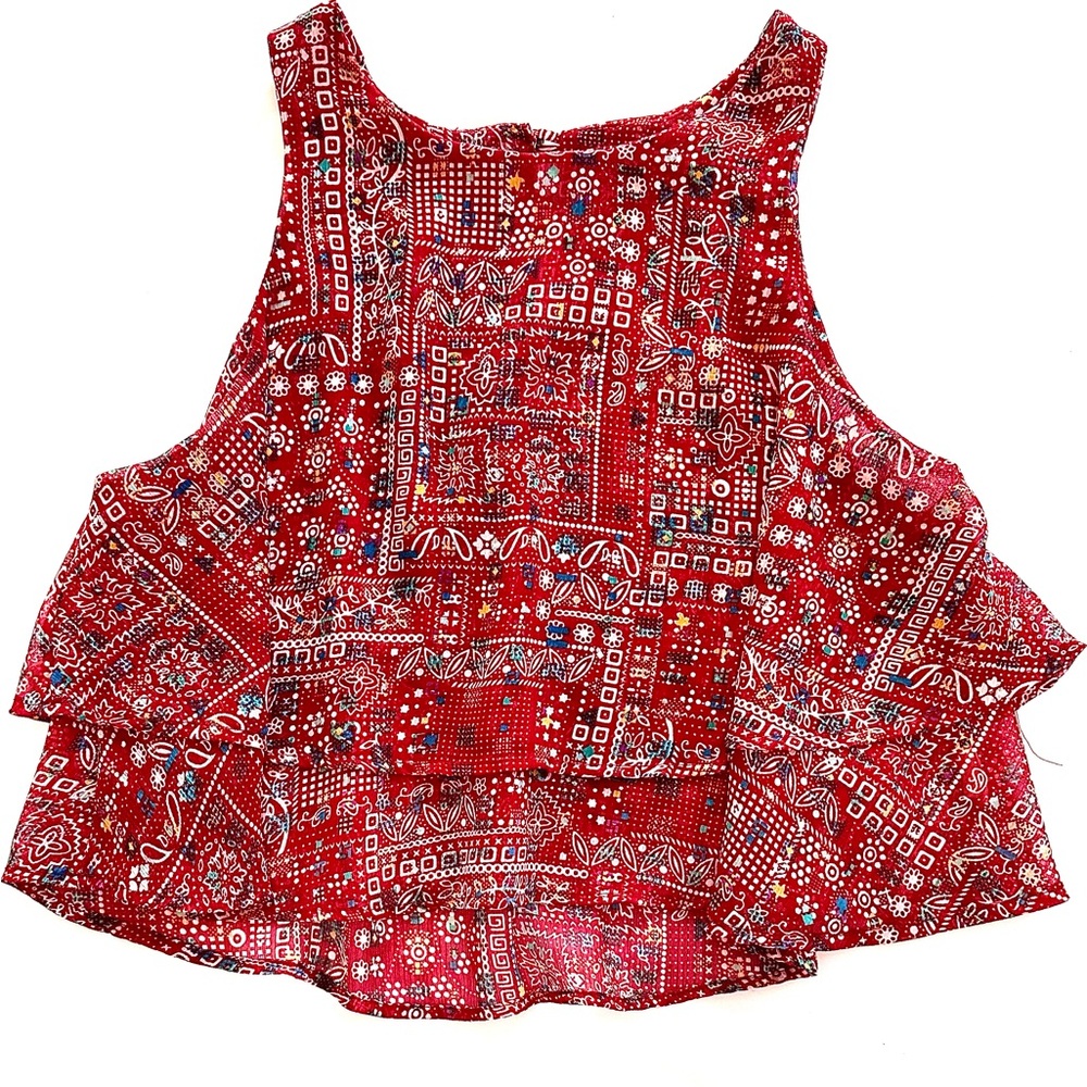 Red Paisley Women's Top
